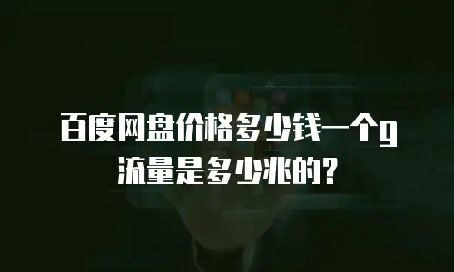 百度网盘价格多少钱一个g流量是多少兆的？