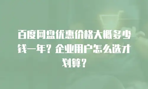 百度网盘优惠价格大概多少钱一年？企业用户怎么选才划算？