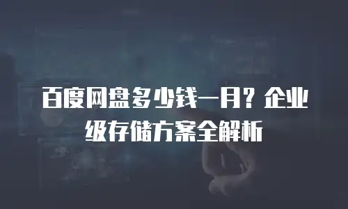 百度网盘多少钱一月？企业级存储方案全解析