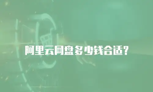 阿里云网盘多少钱合适？