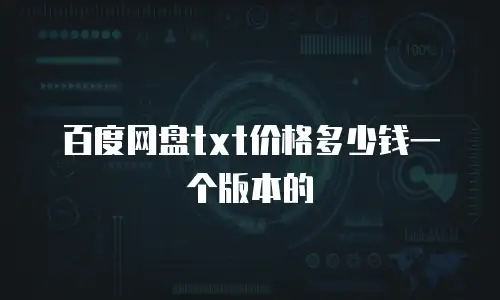百度网盘txt价格多少钱一个版本的