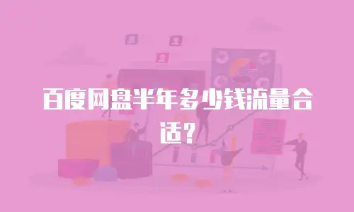 百度网盘半年多少钱流量合适？