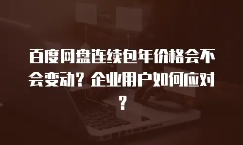 百度网盘连续包年价格会不会变动？企业用户如何应对？
