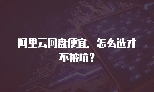 阿里云网盘便宜，怎么选才不被坑？