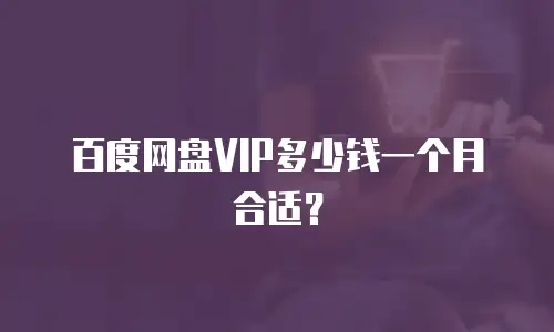 百度网盘VIP多少钱一个月合适？