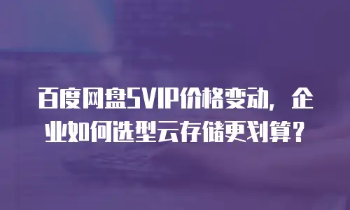 百度网盘SVIP价格变动，企业如何选型云存储更划算？