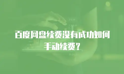 百度网盘续费没有成功如何手动续费？