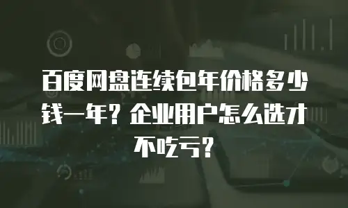 百度网盘连续包年价格多少钱一年？企业用户怎么选才不吃亏？