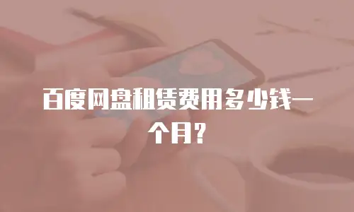 百度网盘租赁费用多少钱一个月？