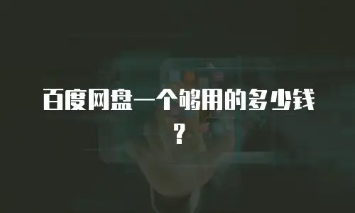 百度网盘一个够用的多少钱？