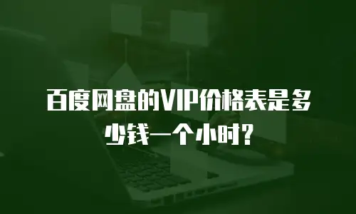 百度网盘的VIP价格表是多少钱一个小时？