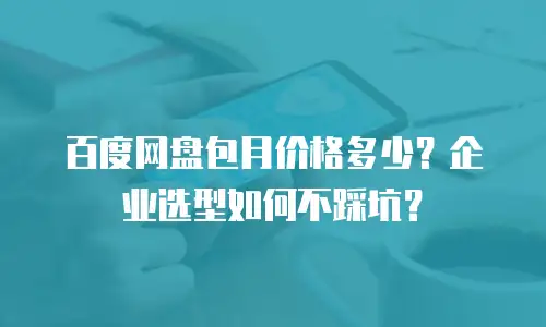 百度网盘包月价格多少？企业选型如何不踩坑？