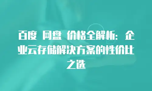 百度 网盘 价格全解析：企业云存储解决方案的性价比之选