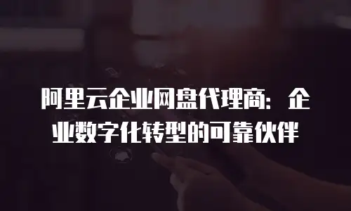 阿里云企业网盘代理商：企业数字化转型的可靠伙伴