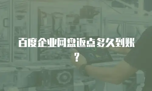 百度企业网盘返点多久到账？