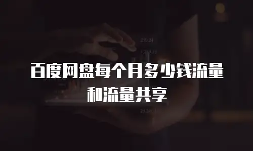 百度网盘每个月多少钱流量和流量共享