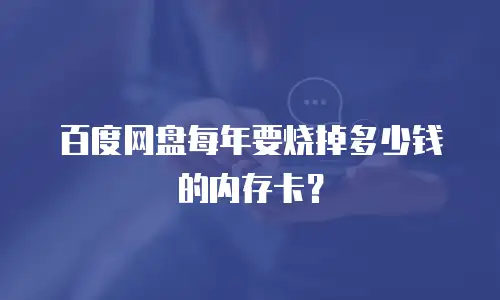 百度网盘每年要烧掉多少钱的内存卡？
