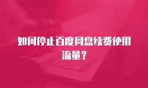 如何停止百度网盘续费使用流量？