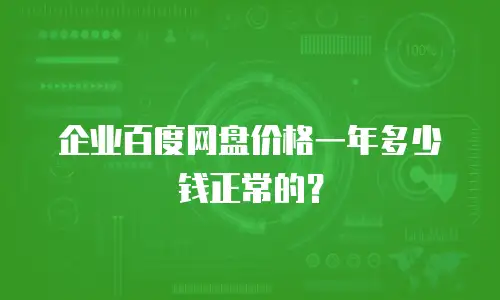 企业百度网盘价格一年多少钱正常的？