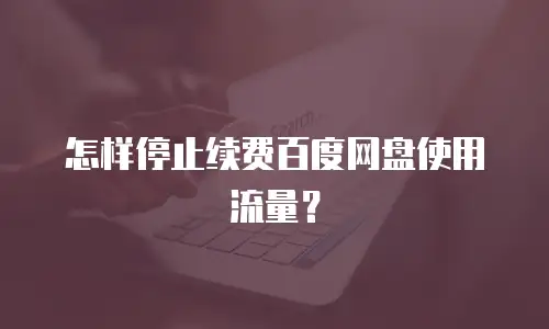 怎样停止续费百度网盘使用流量？