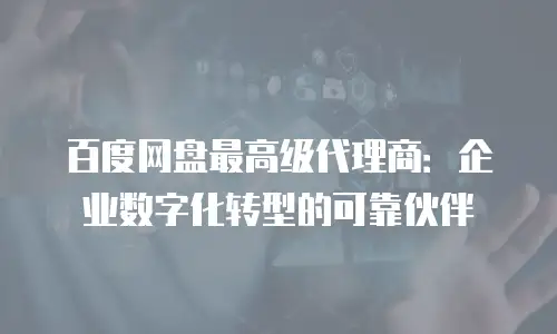 百度网盘最高级代理商：企业数字化转型的可靠伙伴