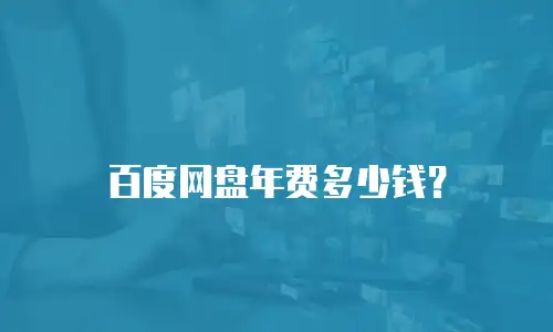 百度网盘年费多少钱？