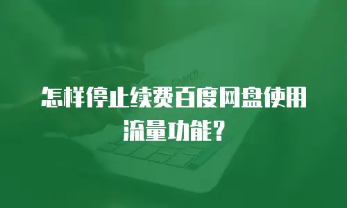 怎样停止续费百度网盘使用流量功能？