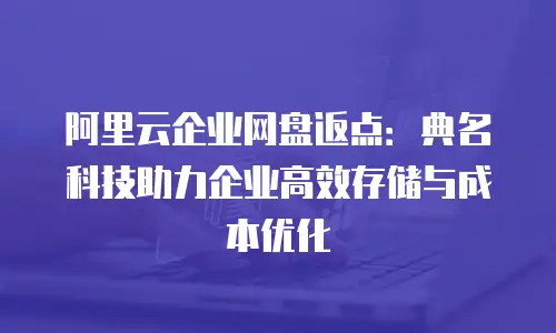阿里云企业网盘返点：典名科技助力企业高效存储与成本优化
