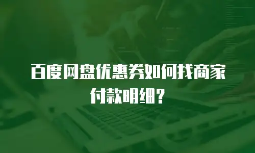 百度网盘优惠券如何找商家付款明细？