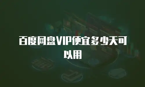 百度网盘vip便宜多少天可以用