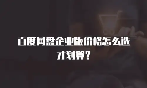 百度网盘企业版价格怎么选才划算？