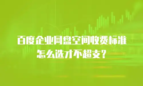 百度企业网盘空间收费标准怎么选才不超支？