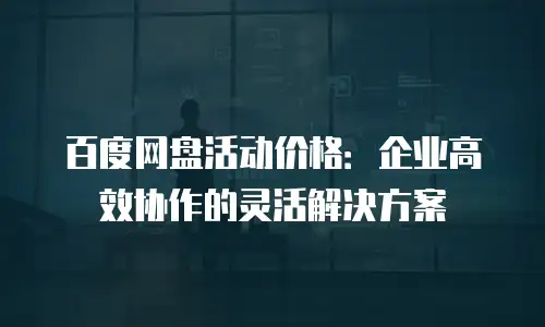 百度网盘活动价格：企业高效协作的灵活解决方案