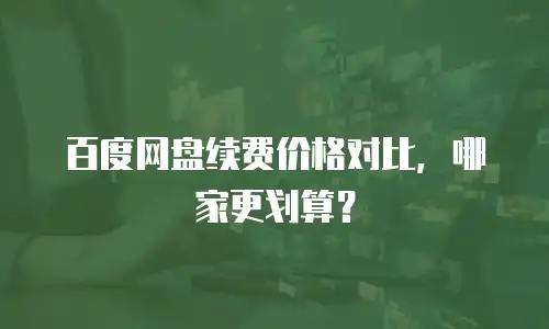 百度网盘续费价格对比，哪家更划算？