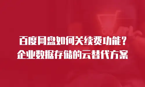 百度网盘如何关续费功能？企业数据存储的云替代方案
