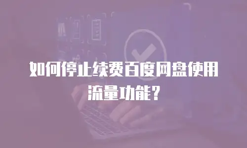 如何停止续费百度网盘使用流量功能？