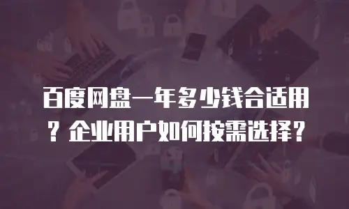 百度网盘一年多少钱合适用？企业用户如何按需选择？