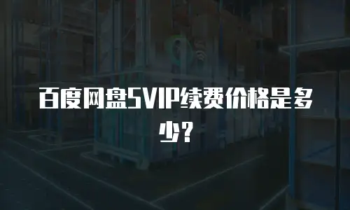 百度网盘SVIP续费价格是多少？