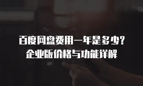 百度网盘费用一年是多少？企业版价格与功能详解