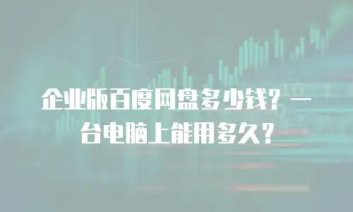 企业版百度网盘多少钱？一台电脑上能用多久？