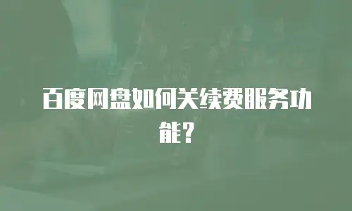 百度网盘如何关续费服务功能？