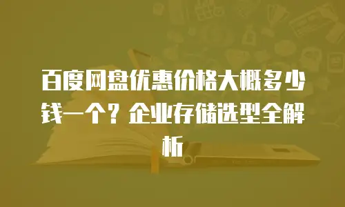 百度网盘优惠价格大概多少钱一个？企业存储选型全解析