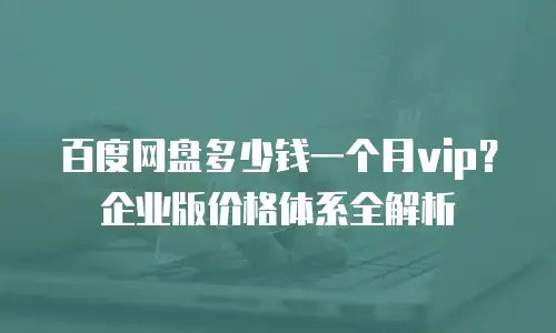 百度网盘多少钱一个月vip？企业版价格体系全解析