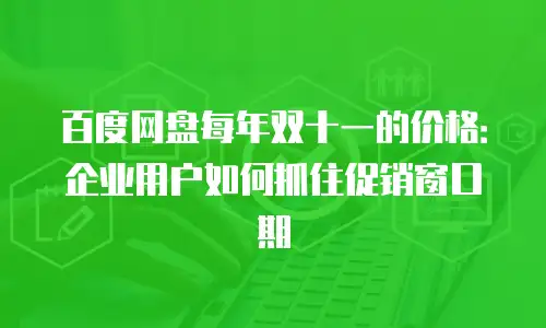 百度网盘每年双十一的价格：企业用户如何抓住促销窗口期
