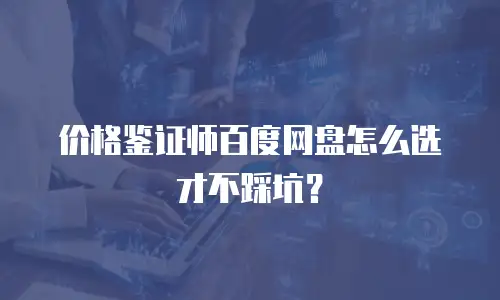 价格鉴证师百度网盘怎么选才不踩坑？