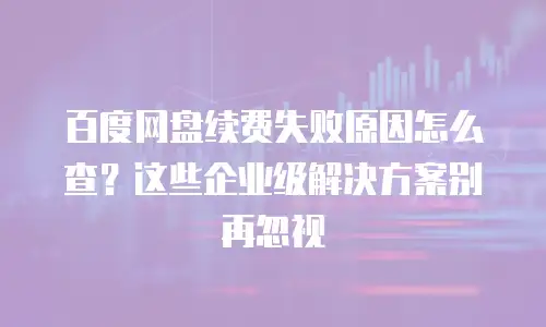 百度网盘续费失败原因怎么查？这些企业级解决方案别再忽视