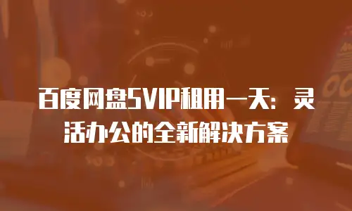 百度网盘SVIP租用一天：灵活办公的全新解决方案