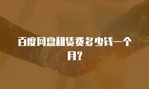 百度网盘租赁费多少钱一个月？