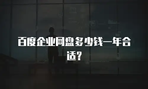 百度企业网盘多少钱一年合适？