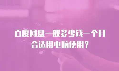 百度网盘一般多少钱一个月合适用电脑使用？